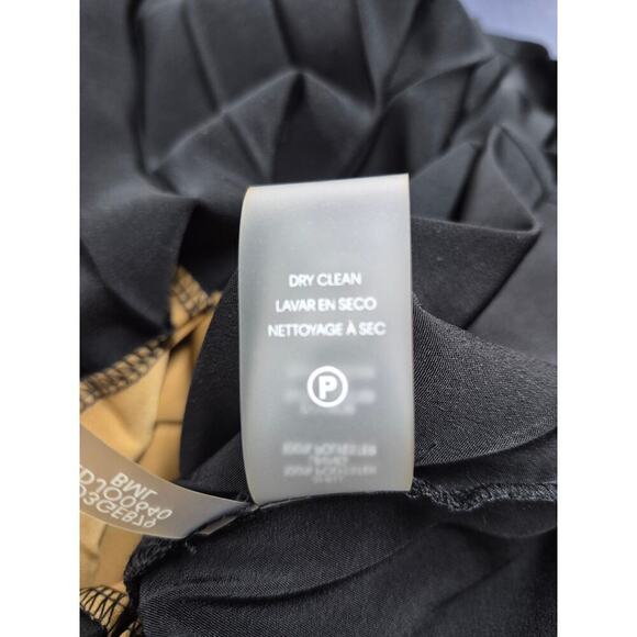 NWT $158. KARL LAGERFELD PARIS pleated skirt dress Blk/Tan/Cream Sz L - Picture 8 of 8